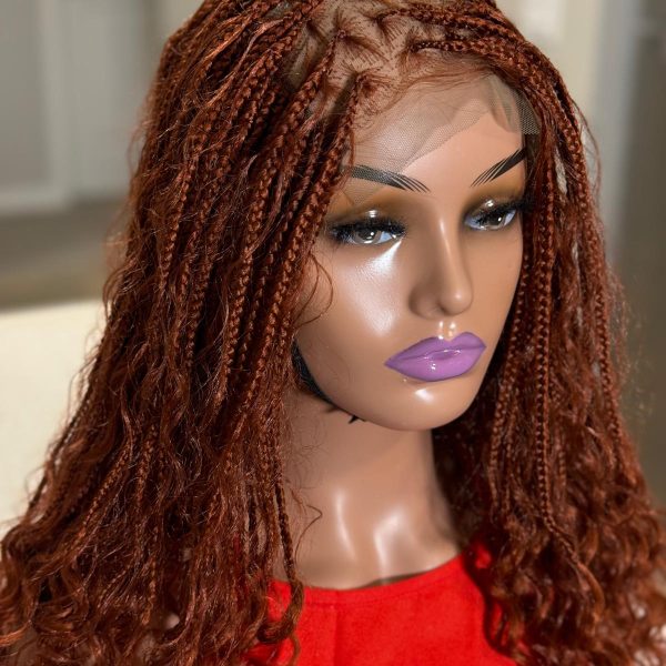 Knotless Boho Box Braided Wig 14"  Hip Length Full HD Lace Braided Wig Sandra Color 350