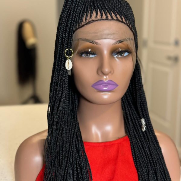 Full Lace Braided Top Pony Ghana Weaving Wig, 22"
