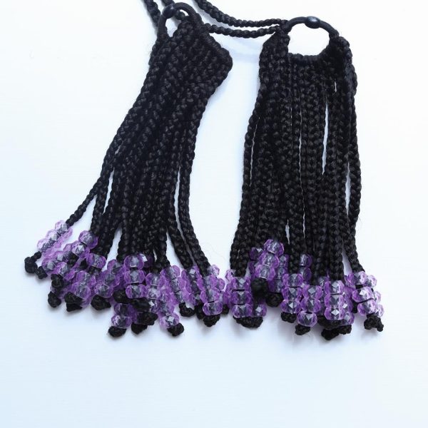 "Purple Pop Beaded Braided Ponytail"