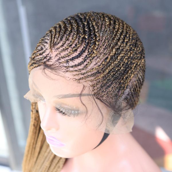 Lemonade Full Lace Braided Ghana Weaving Wig in Color #27. Length 28" Wig Name Laura